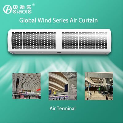 Buen precio tipo comercial interior del motor de turbina del flujo cruzado de las puertas de aire de 220V 220W en línea