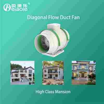 ราคาดี พัดลมท่ออุตสาหกรรมขนาด 8 นิ้วลมแรงปิดเสียงพลาสติกไหลเฉียง Axial HVAC Booster สำหรับแมนชั่น ออนไลน์