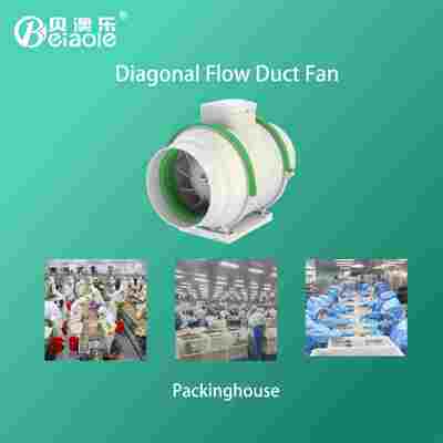 Harga yang bagus 220V 230W Industrial Duct Fan Low Noise 10 Inch Oblique Flow Ventilation Kamar mandi pembuangan on line