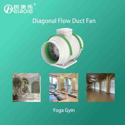 Buon prezzo 220V 230W Inline Silent Extractor Fan Ball Bearing Oblique Flow Air Per Yoga Gym in linea